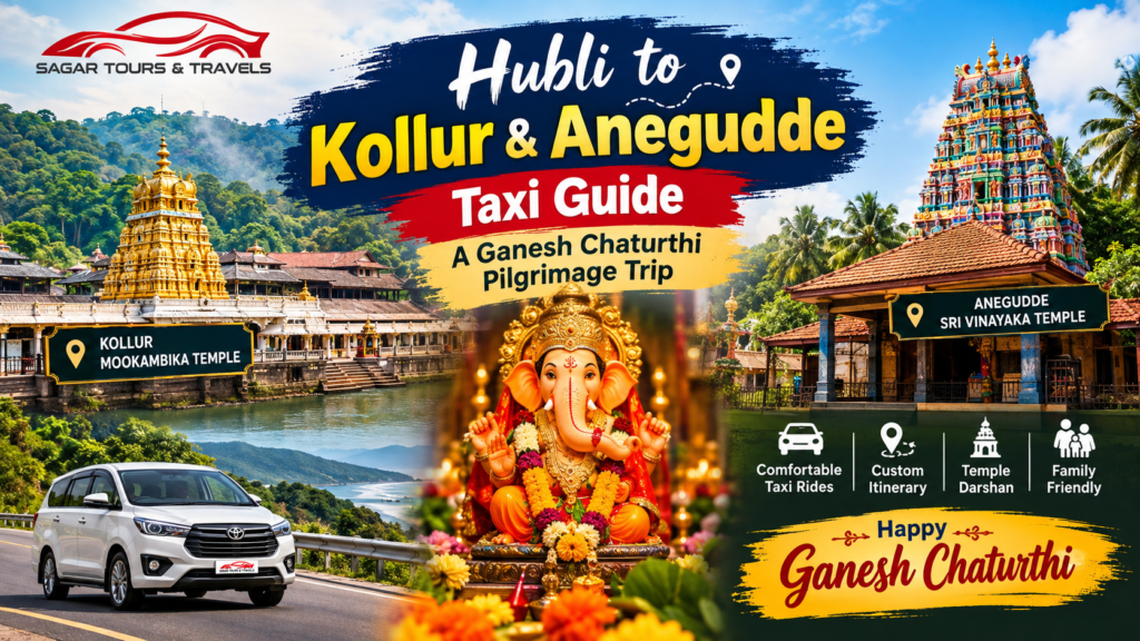 Hubli to Kollur Mookambika temple pilgrimage trip during Ganesh Chaturthi season