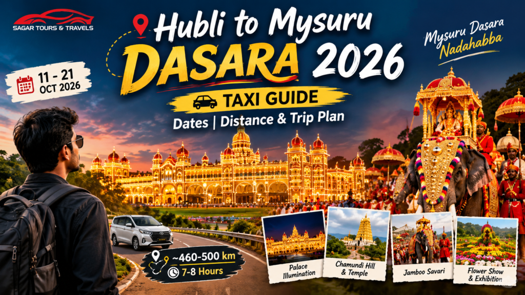 Hubli to Mysuru Dasara 2026 Taxi Guide: Dates, Distance & Trip Plan